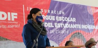 Inaugura Cinthia Chavira reconstrucción de Casa del Estudiante en Carichí