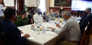 Participan mandos federales en Mesa de Seguridad realizada en Palacio de Gobierno