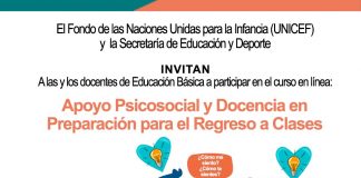 Invitan Educación y Unicef a docentes a capacitación psicosocial para regreso a clases