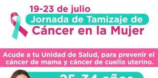 Invita Secretaría de Salud a jornada de detección oportuna de cáncer en la mujer