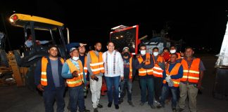 Da banderazo Presidente Municipal, Cruz Pérez Cuéllar a Programa de Bacheo Emergente