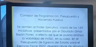 Aprueba Congreso iniciativas de Omar Bazán para incluir en Presupuesto Estatal 2022 obras en municipios