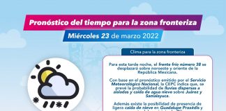 Prevé Protección Civil Estatal lluvias aisladas, nieve y agua nieve para este miércoles en zona fronteriza