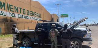 Aseguran células mixtas en NCG una pick up robada, droga y equipo táctico