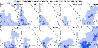 Pronostica Protección Civil precipitaciones para gran parte del territorio estatal
