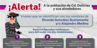 Alerta Fiscalía a la ciudadanía de Delicias sobre una modalidad de fraude telefónico