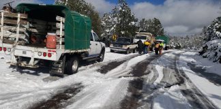 Abren circulación en tramos carreteros cerrados tras nevadas en la Sierra Tarahumara: CEPC