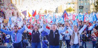 A reventar Centro Histórico en arranque de campaña de Mario, Daniela, Manque y Alex