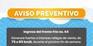 Alerta Protección Civil Estatal por pronóstico de fuertes vientos para este fin de semana