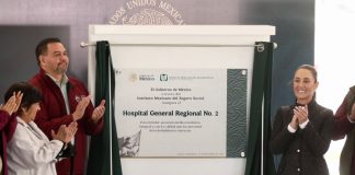 Inuaguran Presidenta Claudia Sheinbaum y alcalde Cruz Pérez Cuéllar Hospital General Regional 2 del IMSS
