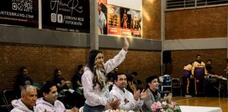 Presidenta de NCG Odileth Piñón inaugura temporada de la Liga Estatal de Básquetbol MEXBET 2025