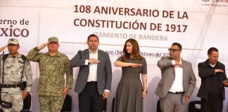 Realizan en ciudad Juárez izamiento de Bandera con motivo del Aniversario de la Constitución